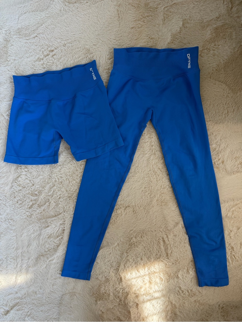 DFYNE BUNDLE Leggings And Shorts Electric Blue